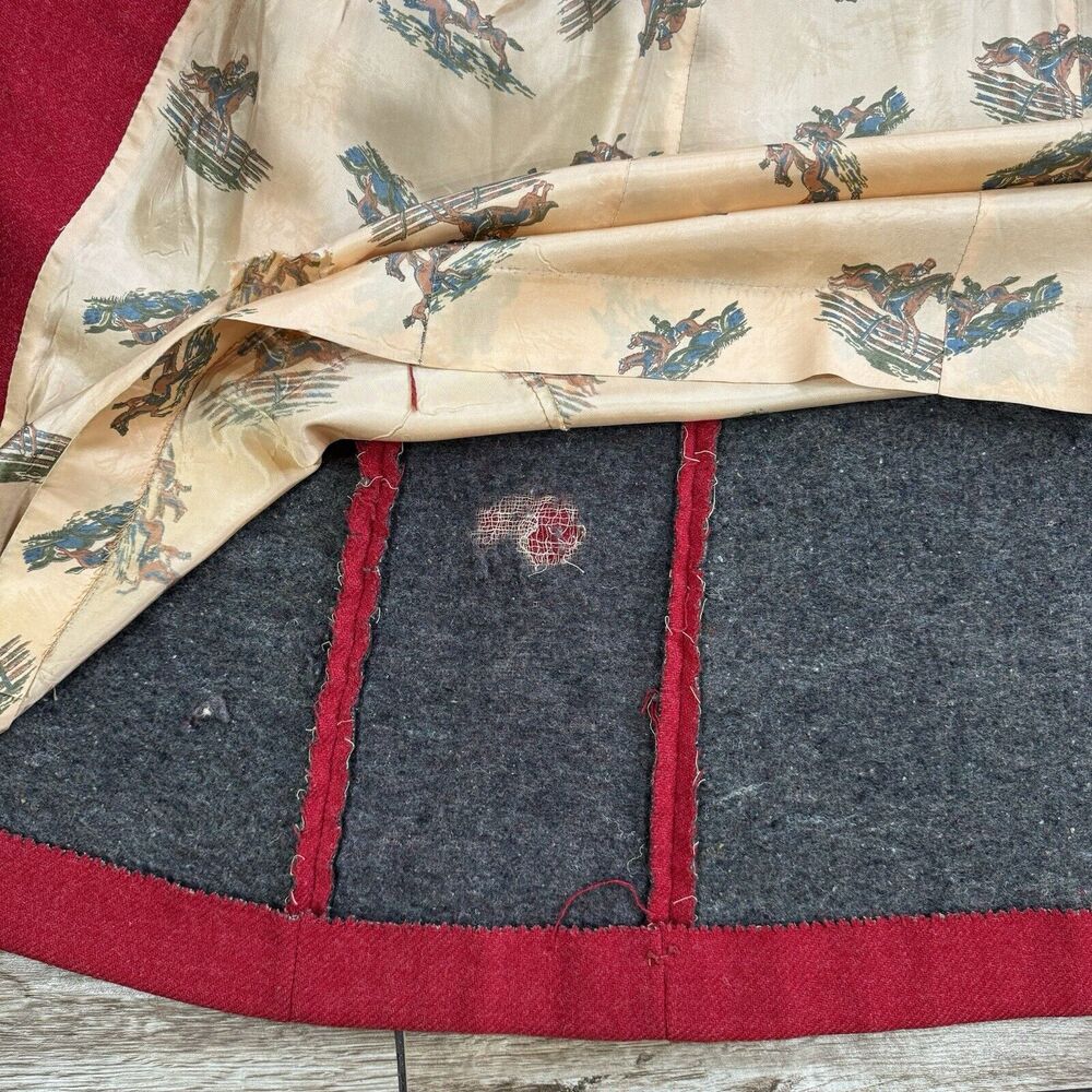 Vintage Red Wool Double Breast Coat Lined 1950s 1960s - Picture 12 of 15